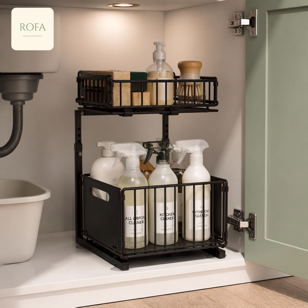 Organizador extraíble de 2 niveles para armario ROFA – vista 10