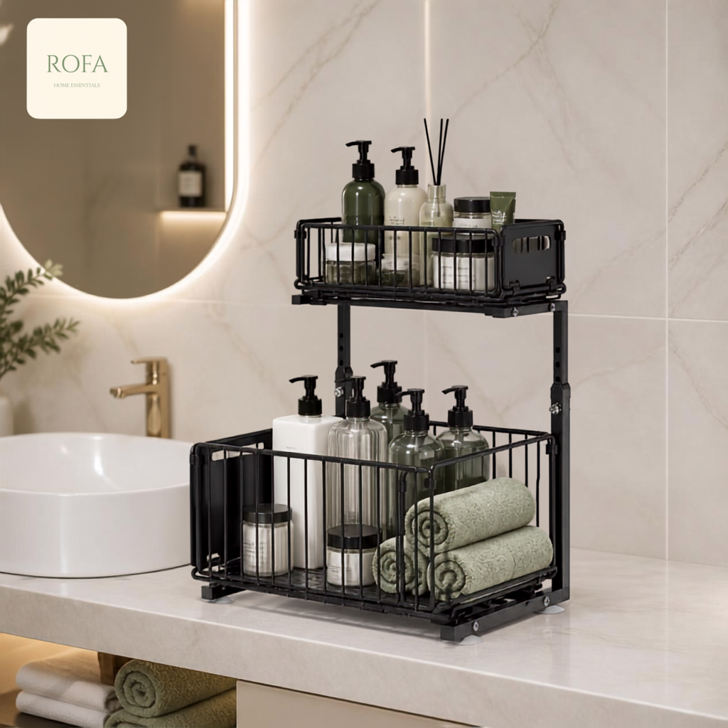 Organizador extraíble de 2 niveles para armario ROFA – vista 7