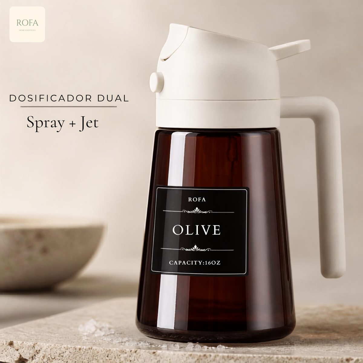 Dispensador y pulverizador de aceite 2 en 1 ROFA – vista 4