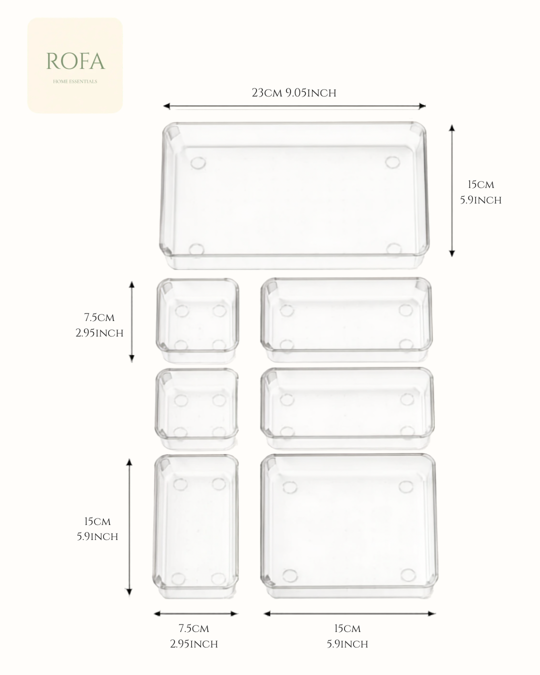 ROFA ClearBox™, set de 7 organizadores transparentes – vista 4
