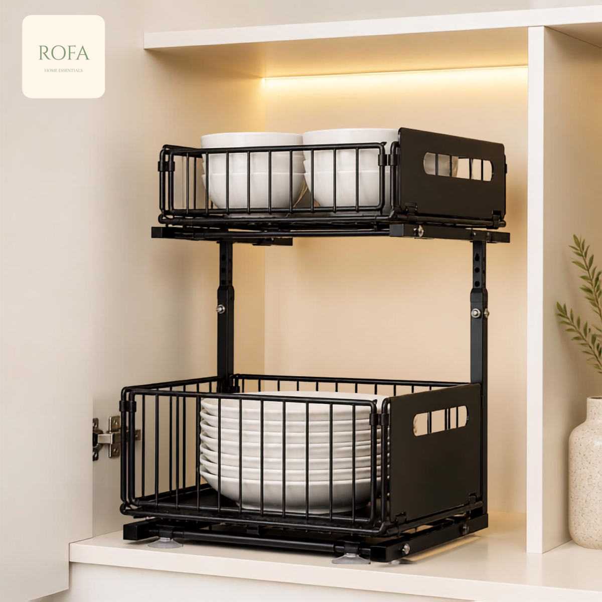 Organizador extraíble de 2 niveles para armario ROFA – vista 8